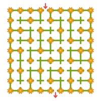 labirinto quadrado colorido com flores. jogo de desenvolvimento para crianças. ilustração em vetor plana simples isolada no fundo branco.