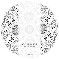 mehndi flor ornamento decorativo em estilo oriental étnico, ornamento de doodle, desenho de mão de contorno. página do livro para colorir. vetor