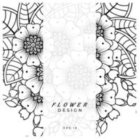 mehndi flor ornamento decorativo em estilo oriental étnico, ornamento de doodle, desenho de mão de contorno. página do livro para colorir. vetor