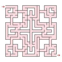 labirinto fantástico quadrado colorido com uma entrada e uma saída. ilustração em vetor plana simples isolada no fundo branco.