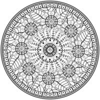 padrão circular em forma de mandala com flor para henna, mehndi, tatuagem, decoração. vetor