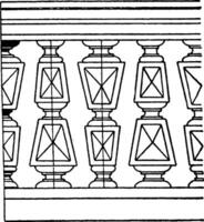 quadrado plano balaústre, a italiano renascimento projeto, vintage gravação. vetor