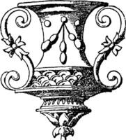 ampla vaso durante a francês renascimento, vintage gravação. vetor