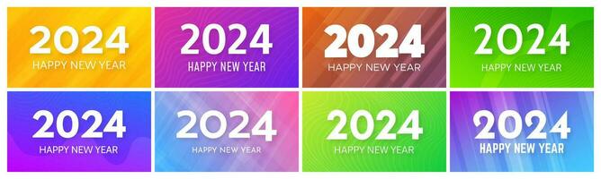 2024 feliz Novo ano em colorida fundos vetor
