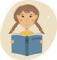 ilustração vetorial de uma menina lendo um livro vetor