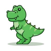 fofa trex dinossauro desenho animado vetor ilustração isolado em branco fundo