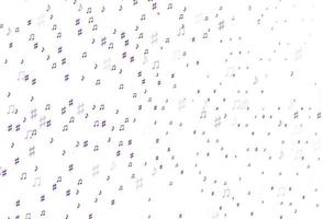 textura vector roxo claro com notas musicais.