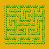 labirinto quadrado abstrato - jardim verde, arbustos. jogo para crianças. quebra-cabeça para crianças. uma entrada, uma saída. enigma do labirinto. ilustração vetorial. vetor