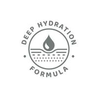 profundo hidratação Fórmula para pele Cuidado cosméticos rótulo. creme, loção e hidratante carimbo. vetor