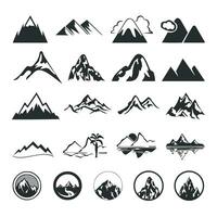 montanha silhueta vetor ícone conjunto coleção com diferente conceitos.