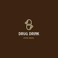 droga cápsula combinar com copo café logotipo Projeto ícone modelo vetor