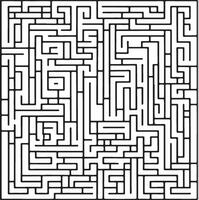 labirinto quadrado abstrato. nível de dificuldade fácil. jogo para crianças. quebra-cabeça para crianças. uma entrada, uma saída. enigma do labirinto. ilustração em vetor plana isolada no fundo branco.