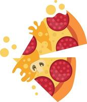 casal do salame pizza impressão de fatias vetor