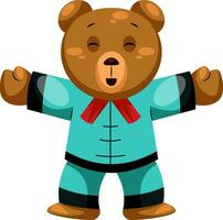 Urso de pelúcia Urso enviando você abraço chinês Novo ano ilustração vetor em branco fundo