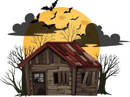 casa abandonada de halloween isolada vetor