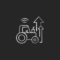 ícone de giz branco de modernização agrícola em fundo escuro vetor