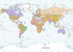 político mundo mapa árabe língua moleiro projeção vetor