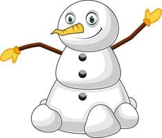 feliz boneco de neve ilustração vetor em branco fundo