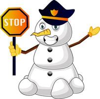 polícia boneco de neve ilustração vetor em branco fundo
