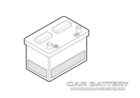 ilustração em vetor de arte de linha de bateria de veículo