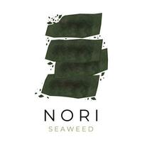 vetor ilustração logotipo do uma pilha verde japonês seco nori folhas