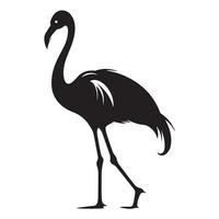 uma Preto silhueta flamingo animal vetor