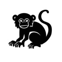 macaco sagui silhueta, símbolo, vetor ilustração eps 10