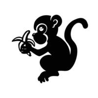 macaco sagui silhueta, símbolo, vetor ilustração eps 10