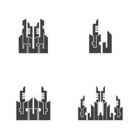 horizonte da cidade moderna. silhueta da cidade. ilustração vetorial em design plano vetor