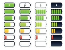 a bateria carregar indicador difere dentro carregar nível. bateria carregar símbolo vetor