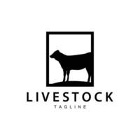 vaca logotipo, gado Fazenda vetor, silhueta simples minimalista Projeto ilustração, símbolo modelo vetor