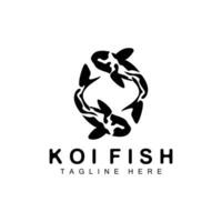 koi peixe logotipo Projeto chinês por sorte ornamental peixe peixinho companhia marca vetor