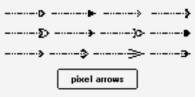 pixel ícones, sinais, seta símbolos para interface projeto, rede projeto, formulários, apresentações e Muito de Mais vetor