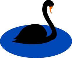 simples desenho animado Preto cisne vetor ilustração em branco fundo