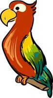colorida papagaio desenho animado vetor ilustração em branco fundo
