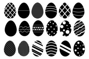 conjunto do Páscoa ovos ícones. Preto ícones do ovos para a Páscoa feriado. vetor ilustração.