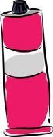 Rosa pintura tubo com branco rótulo vetor ilustração em branco fundo
