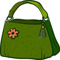 verde Bolsa com uma Rosa flor vetor ilustração em branco fundo