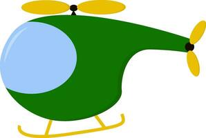 a verde e amarelo brinquedo helicóptero vetor ou cor ilustração