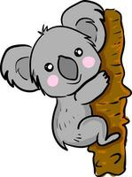 desenho animado coala em uma árvore vetor ou cor ilustração