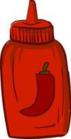 desenho animado tomate molho ketchup vetor ou cor ilustração