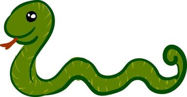 verde deslizando serpente vetor ou cor ilustração