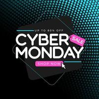abstrato oferta especial de venda de segunda-feira de tecnologia moderna cibernética vetor