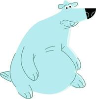 uma fofa polar Urso com Preto nariz e grande olhos vetor cor desenhando ou ilustração