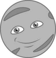 mercúrio planeta com uma sorrir vetor ou cor ilustração