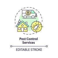 2d editável multicolorido pragas ao controle Serviços ícone, simples isolado vetor, integrado pragas gestão fino linha ilustração. vetor