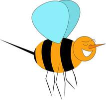 uma feliz abelha vôo dentro a céu vetor ou cor ilustração