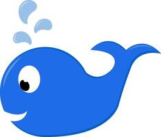 uma azul bebê baleia natação dentro a água parece fofa vetor ou cor ilustração