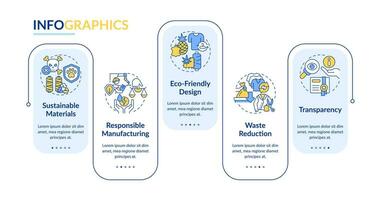 2d sustentável moda vetor infográficos modelo, dados visualização com 5 passos, processo Linha do tempo gráfico.