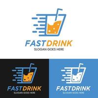 modelo de design de logotipo de bebida rápida vetor
